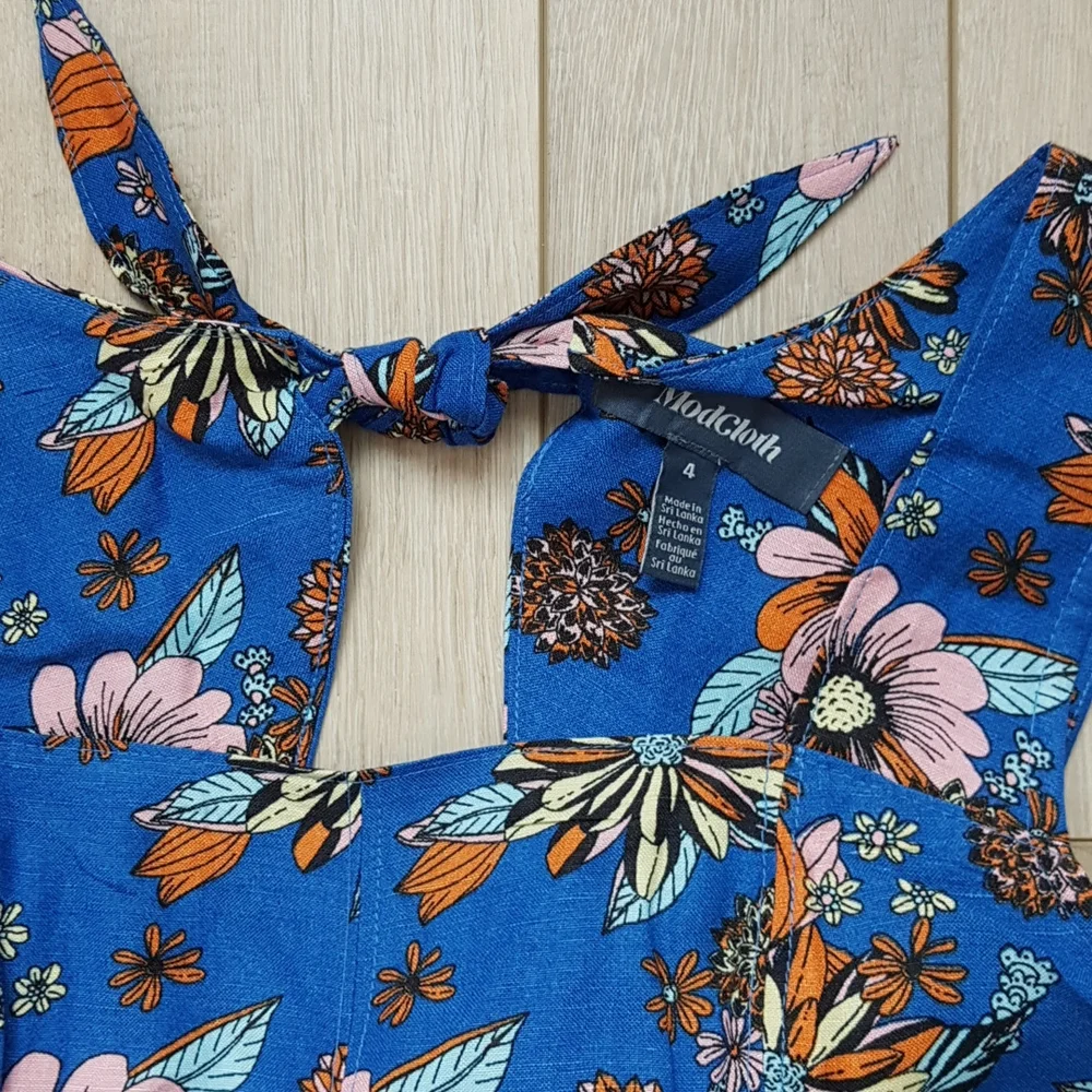 Bursting with Optimism Dark Blue Floral Fit & Flare Sundress by Modcloth Size 4 - Picture 6 of 10